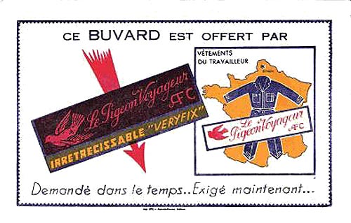 buvard publicitaire bleus de travail