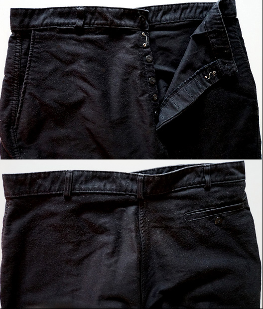 pantalon largeot moleskine noire occasion t52