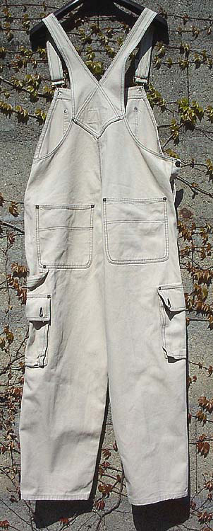 salopette americaine pantacourt grosse toile blanche occasion