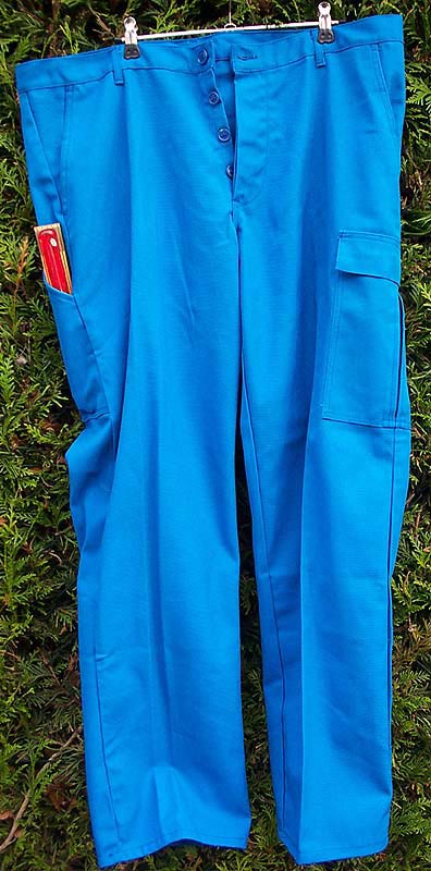 pantalon de travail multipoche bleu turquoise neuf occasion