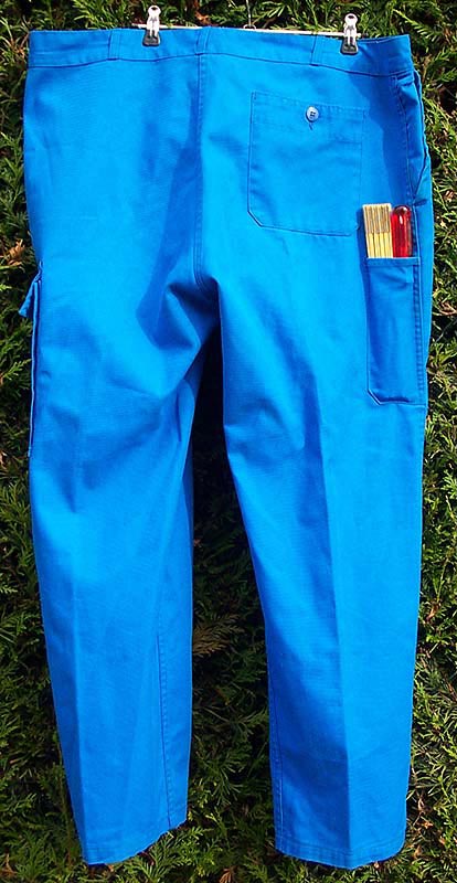 pantalon de travail multipoche bleu turquoise occasion