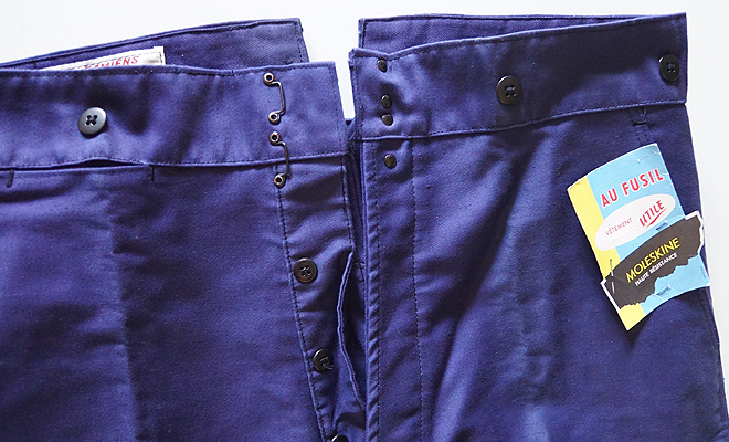 pantalon travail bleu moleskine modele ancien t48 neuf