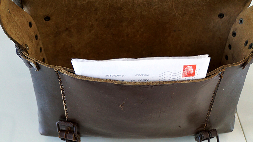 sacoche cuir ancienne SNCF