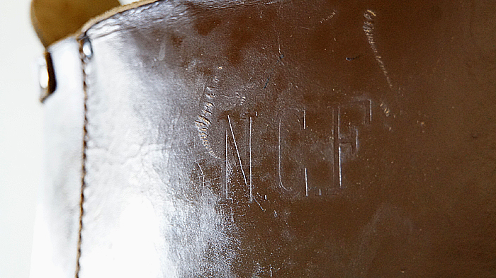 sacoche cuir ancienne SNCF